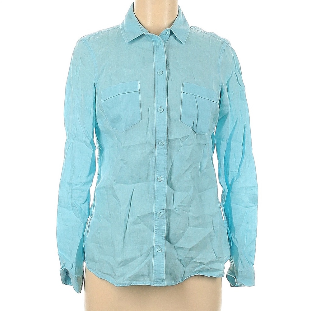 Marks and Spencer Linen Button Down Top S
